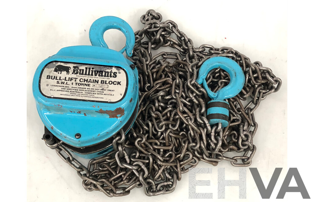 Bullivants One Tonne Chain Lift Block and Tackle