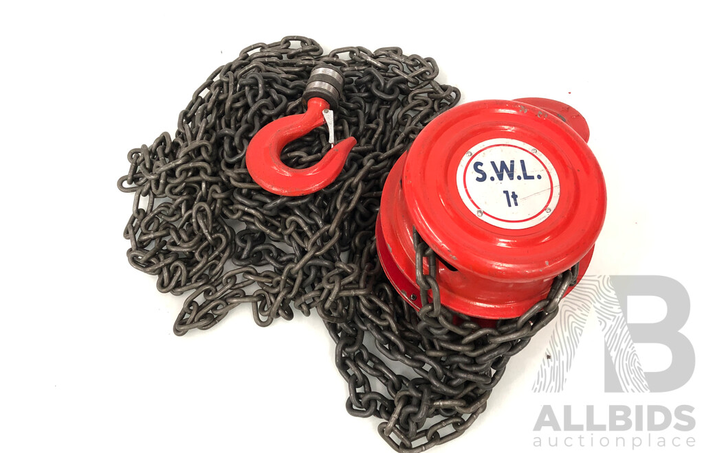 Oz Blok One Tonne Chain Lift Block and Tackle