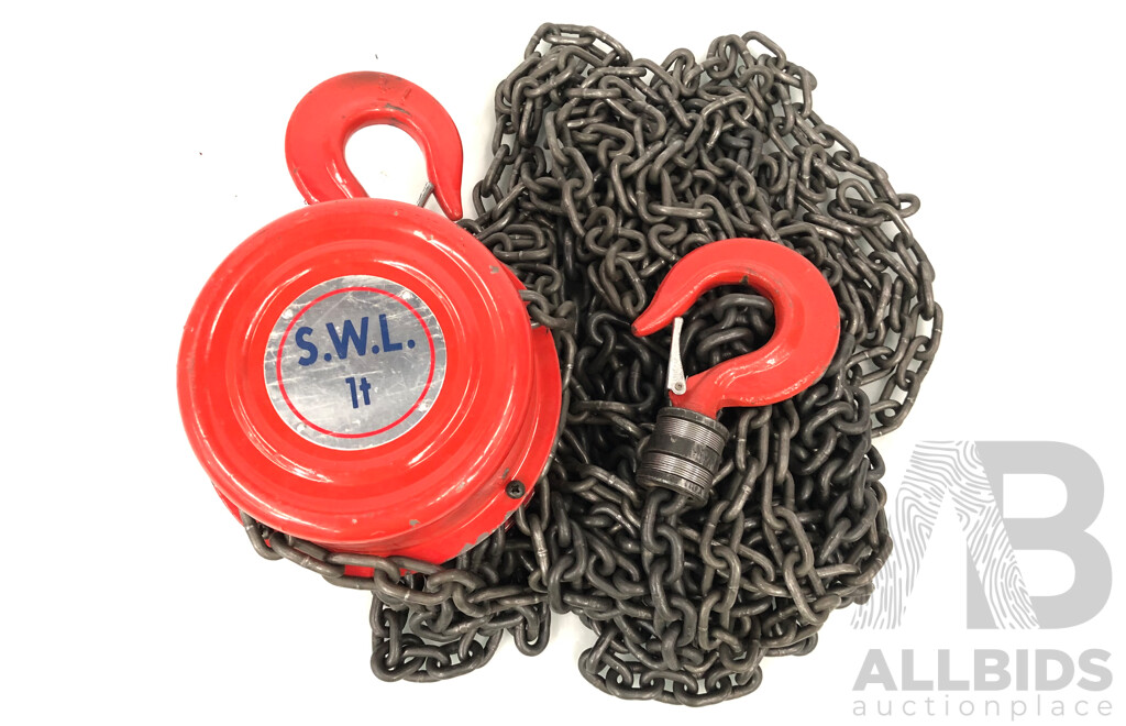 Oz Blok One Tonne Chain Lift Block and Tackle