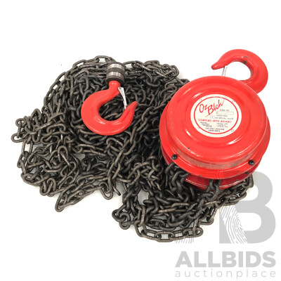 Oz Blok One Tonne Chain Lift Block and Tackle