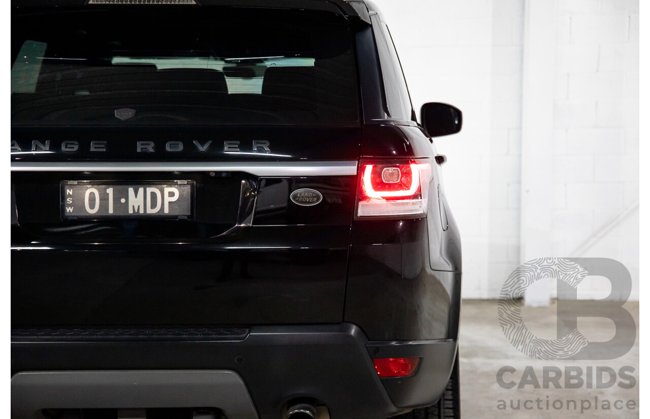 04/2018 Land Rover Range Rover Sport TDV6 SE (190kW AWD) LW MY18 4d Wagon Santorini Black Metallic Turbo Diesel V6 3.0L