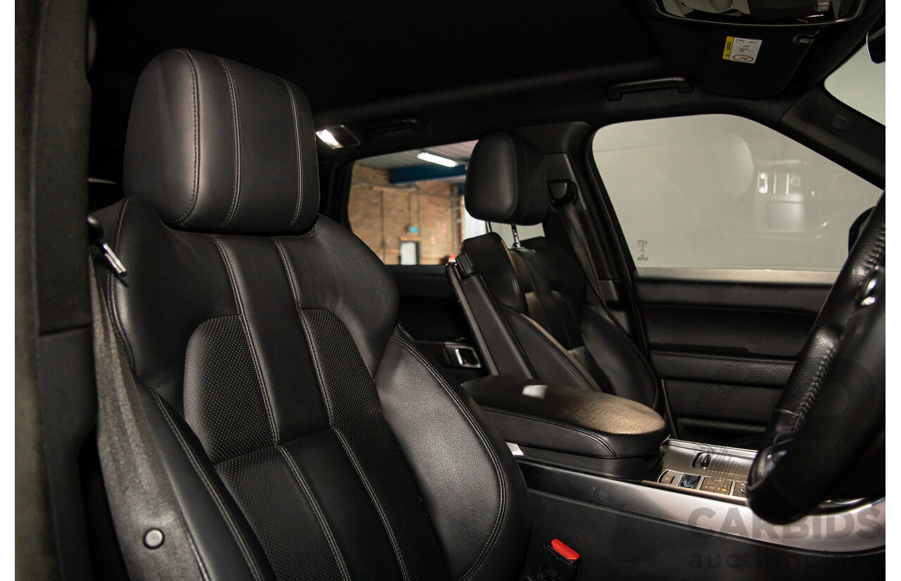 04/2018 Land Rover Range Rover Sport TDV6 SE (190kW AWD) LW MY18 4d Wagon Santorini Black Metallic Turbo Diesel V6 3.0L