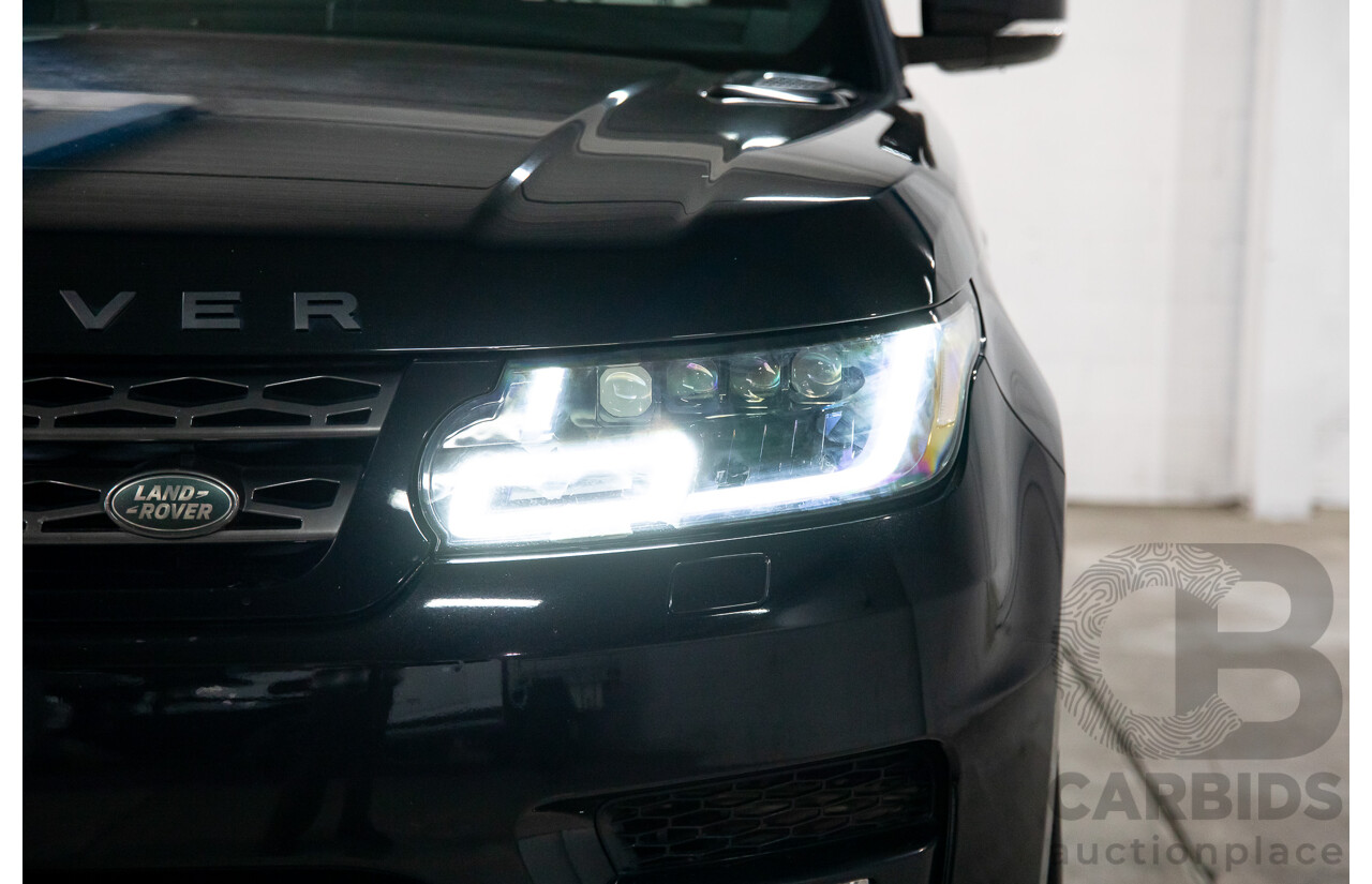 04/2018 Land Rover Range Rover Sport TDV6 SE (190kW AWD) LW MY18 4d Wagon Santorini Black Metallic Turbo Diesel V6 3.0L
