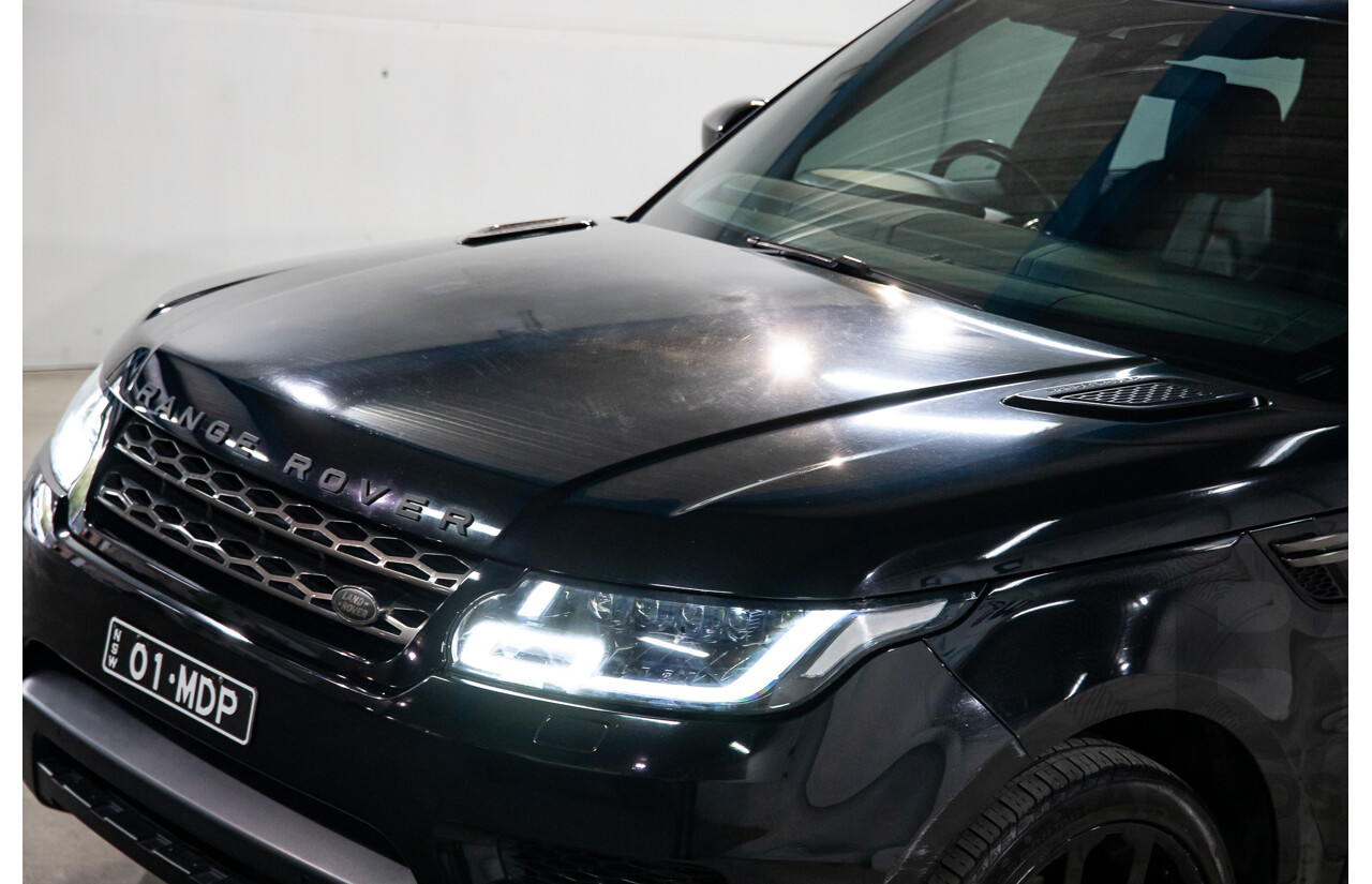 04/2018 Land Rover Range Rover Sport TDV6 SE (190kW AWD) LW MY18 4d Wagon Santorini Black Metallic Turbo Diesel V6 3.0L