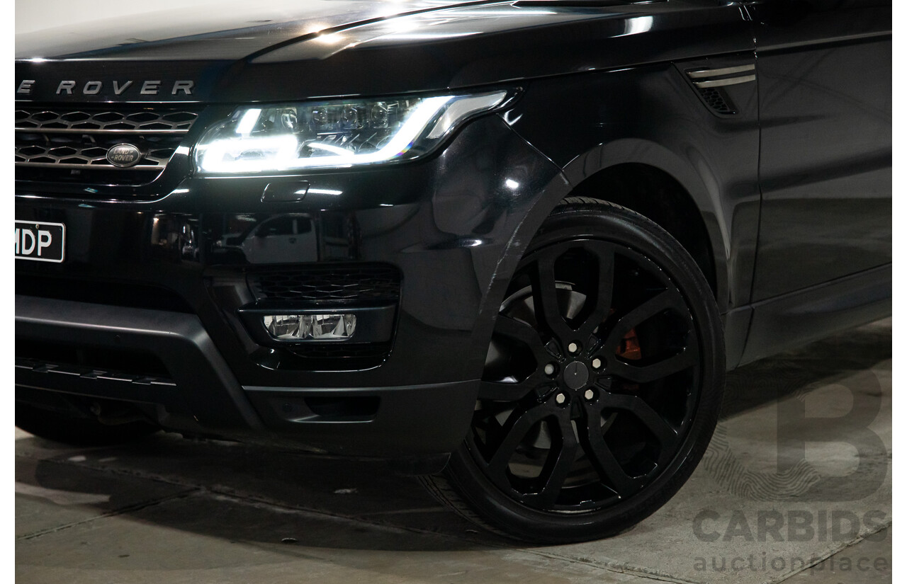 04/2018 Land Rover Range Rover Sport TDV6 SE (190kW AWD) LW MY18 4d Wagon Santorini Black Metallic Turbo Diesel V6 3.0L