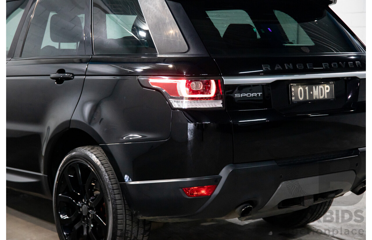 04/2018 Land Rover Range Rover Sport TDV6 SE (190kW AWD) LW MY18 4d Wagon Santorini Black Metallic Turbo Diesel V6 3.0L