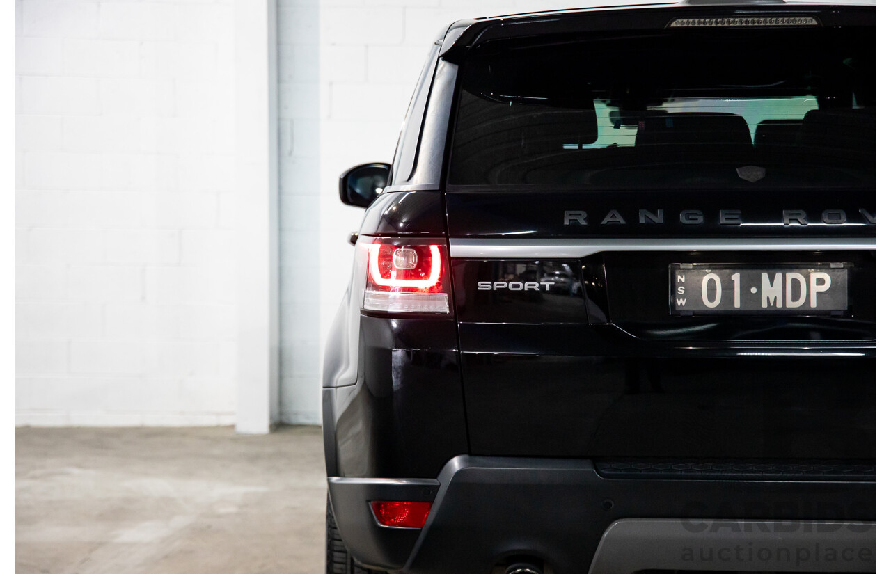 04/2018 Land Rover Range Rover Sport TDV6 SE (190kW AWD) LW MY18 4d Wagon Santorini Black Metallic Turbo Diesel V6 3.0L