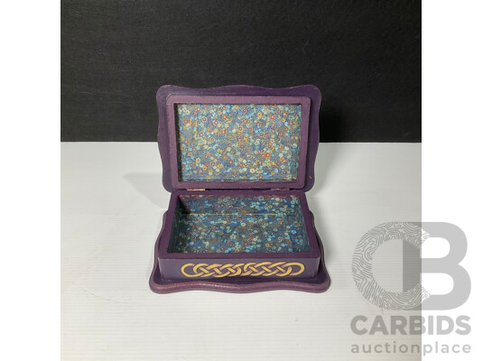 Jill O'Brien (20th Century, Australian), Hand Painted Wooden Unicorn Jewellery Box, 15H x 22W x 7D cm (dimensions approx)