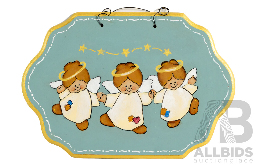 Jill O'Brien (20th Century, Australian), Lot of Nine Varied Flower, Angel and Other Themed Art on Canvas Panels & Ten Frog, Bird, Cartoon and Other on Wood Panels, Original Oils, 40H x 30W cm (largest) (19)