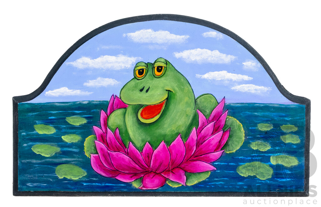 Jill O'Brien (20th Century, Australian), Lot of Nine Varied Flower, Angel and Other Themed Art on Canvas Panels & Ten Frog, Bird, Cartoon and Other on Wood Panels, Original Oils, 40H x 30W cm (largest) (19)