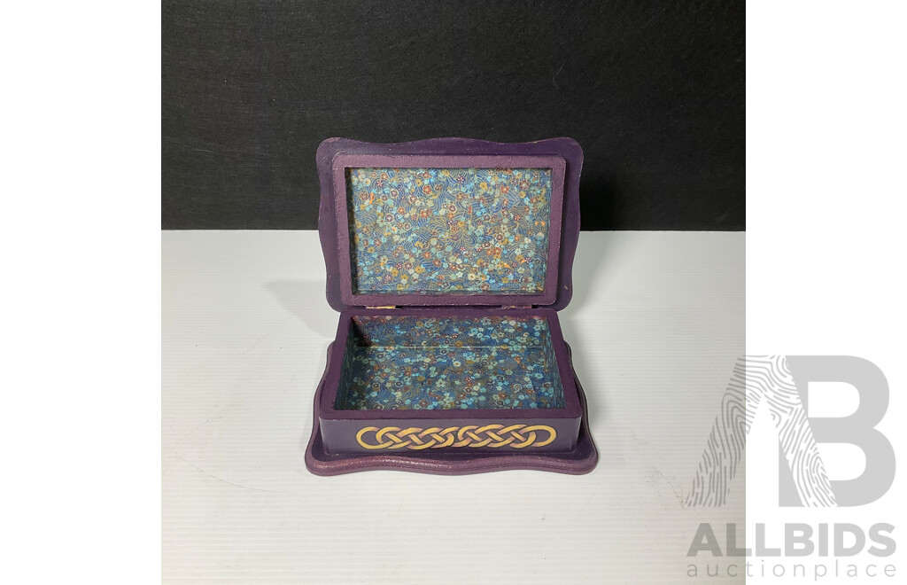 Jill O'Brien (20th Century, Australian), Hand Painted Wooden Unicorn Jewellery Box, 15H x 22W x 7D cm (dimensions approx)