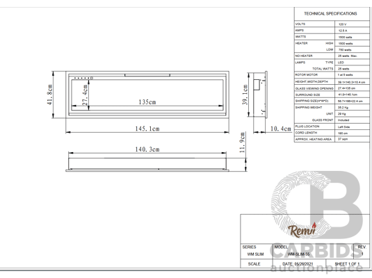 1662457 · Remii WM-SLIM Smart Electric Fireplace (WM-SLIM-55)