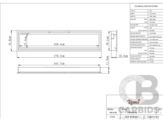 1662458 · Remii WM-SLIM Smart Electric Fireplace (WM-SLIM-65)