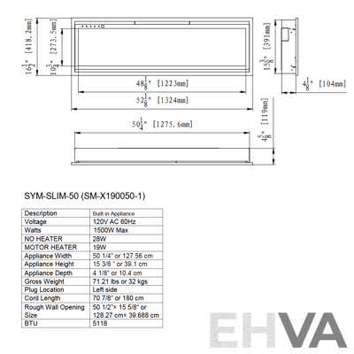 Amantii 50-Inch Extra Slim Electric Fireplace (SYM-SLIM-50)