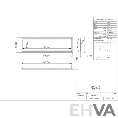 Remii WM-SLIM Smart Electric Fireplace (WM-SLIM-55)