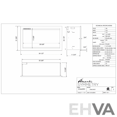 Amantii Symmetry XT Series Electric Heater (SYM-34-XT)