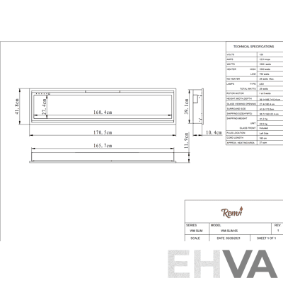 Remii WM-SLIM Smart Electric Fireplace (WM-SLIM-65)