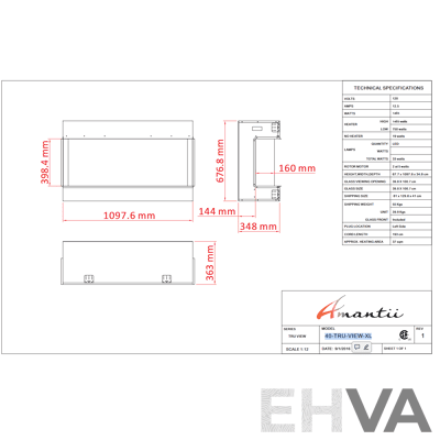 Amantii Tru View XL Smart Electric Fireplace (40-TRU-VIEW-XL)