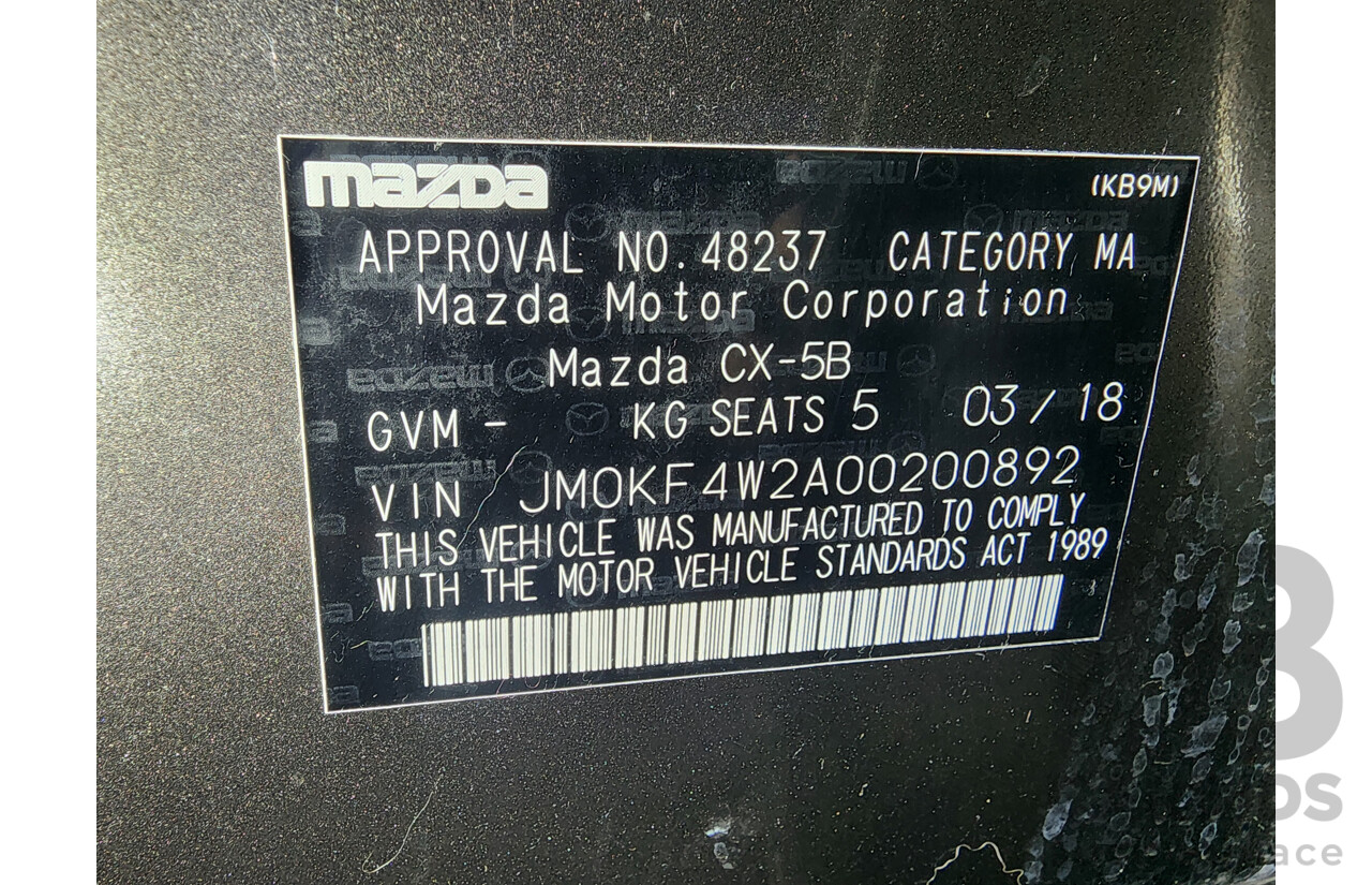 3/2018 Mazda Cx-5 Akera (4x4) MY18 4d Wagon Grey 2.2L