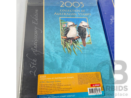 Two Australian Annual Stamp Albums, 2004 and 2005 Twenty Fifth Anniversary Addition - Face Value $117