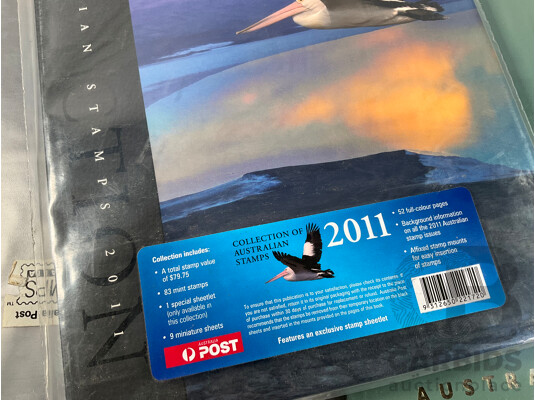 Four Australian Annual Stamp Albums Including 1988, 1989, 2006, 2011- Fave Value $229