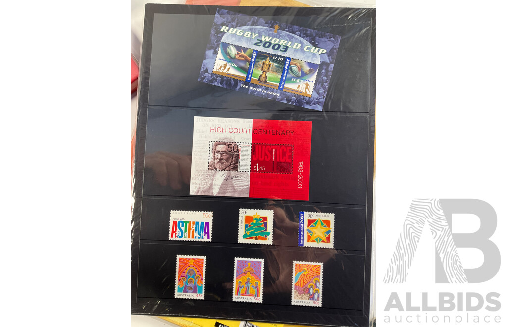 Three Australian Deluxe Edition Annual Stamp Albums Including 2001, 2002, 2003 - Face Value $156