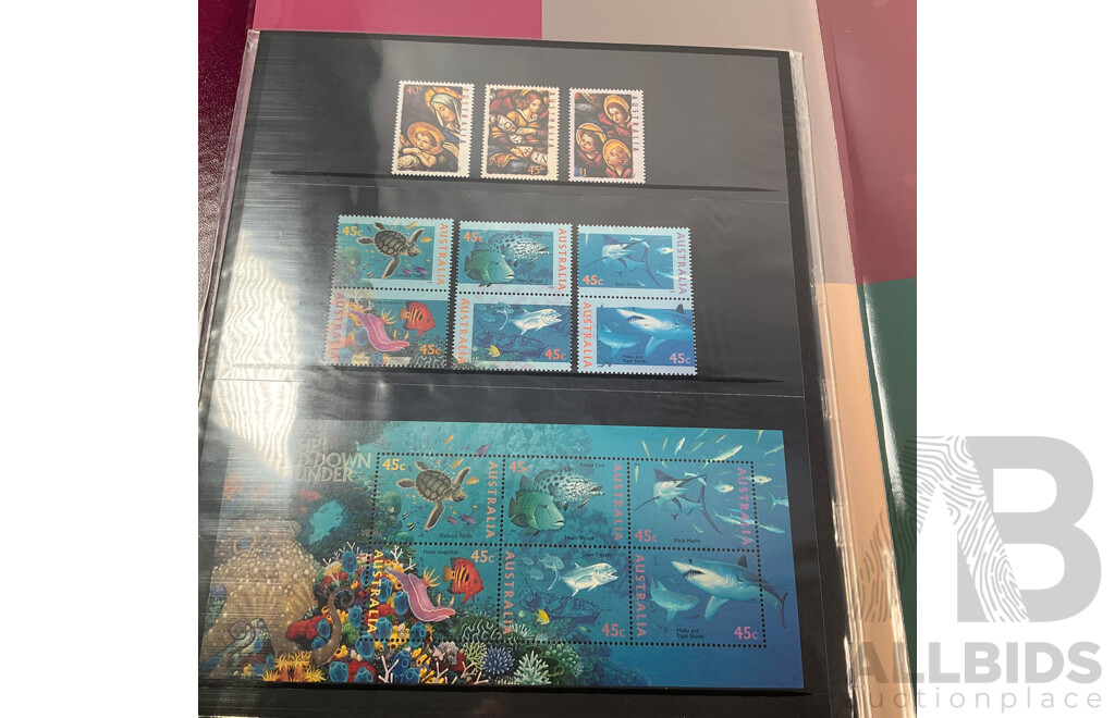 Three Australian Annual Stamp Albums, Deluxe Editions Including 1995, 1996, 1997 - Face Value $134