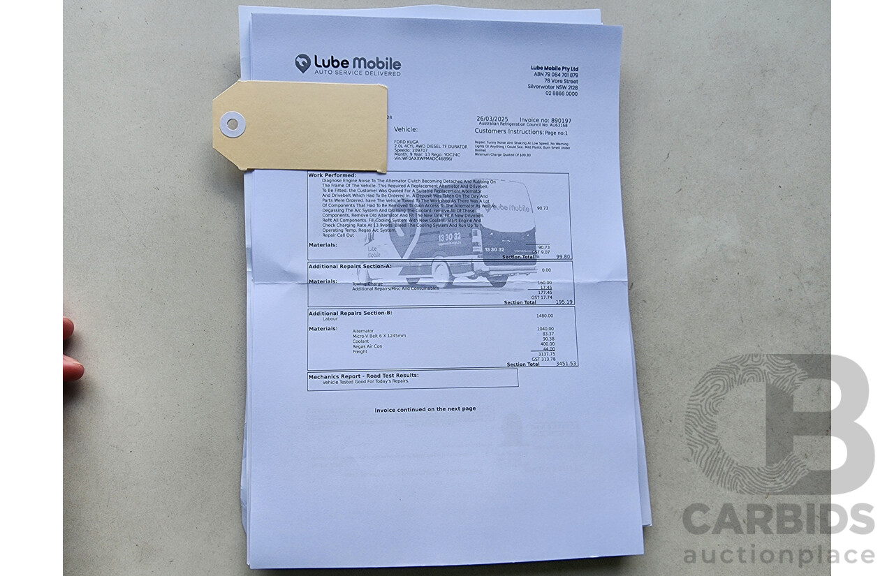 11/2013 Ford Kuga Titanium (awd) TF 4d Wagon Black 2.0L