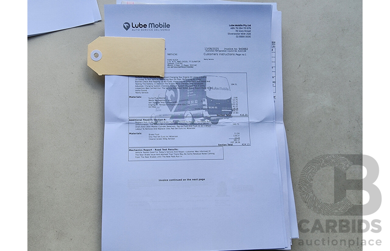 11/2013 Ford Kuga Titanium (awd) TF 4d Wagon Black 2.0L