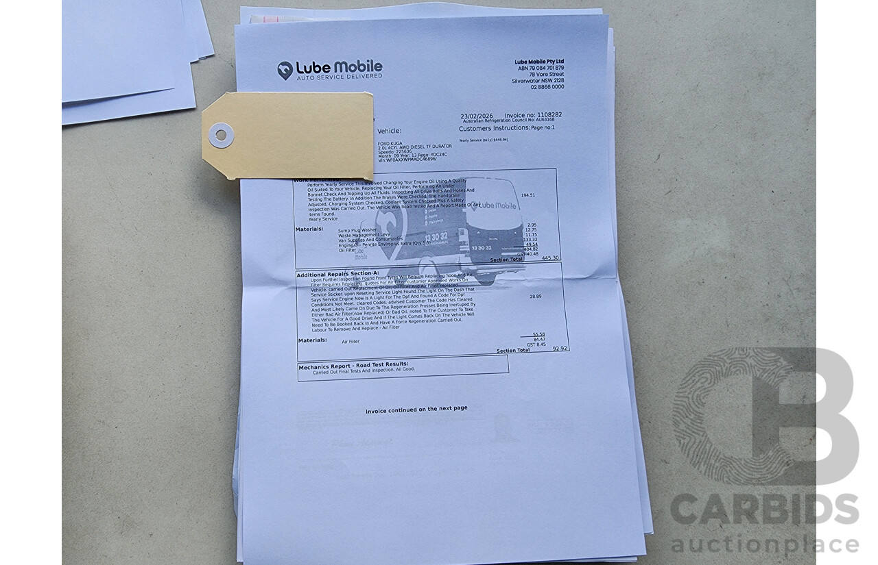 11/2013 Ford Kuga Titanium (awd) TF 4d Wagon Black 2.0L