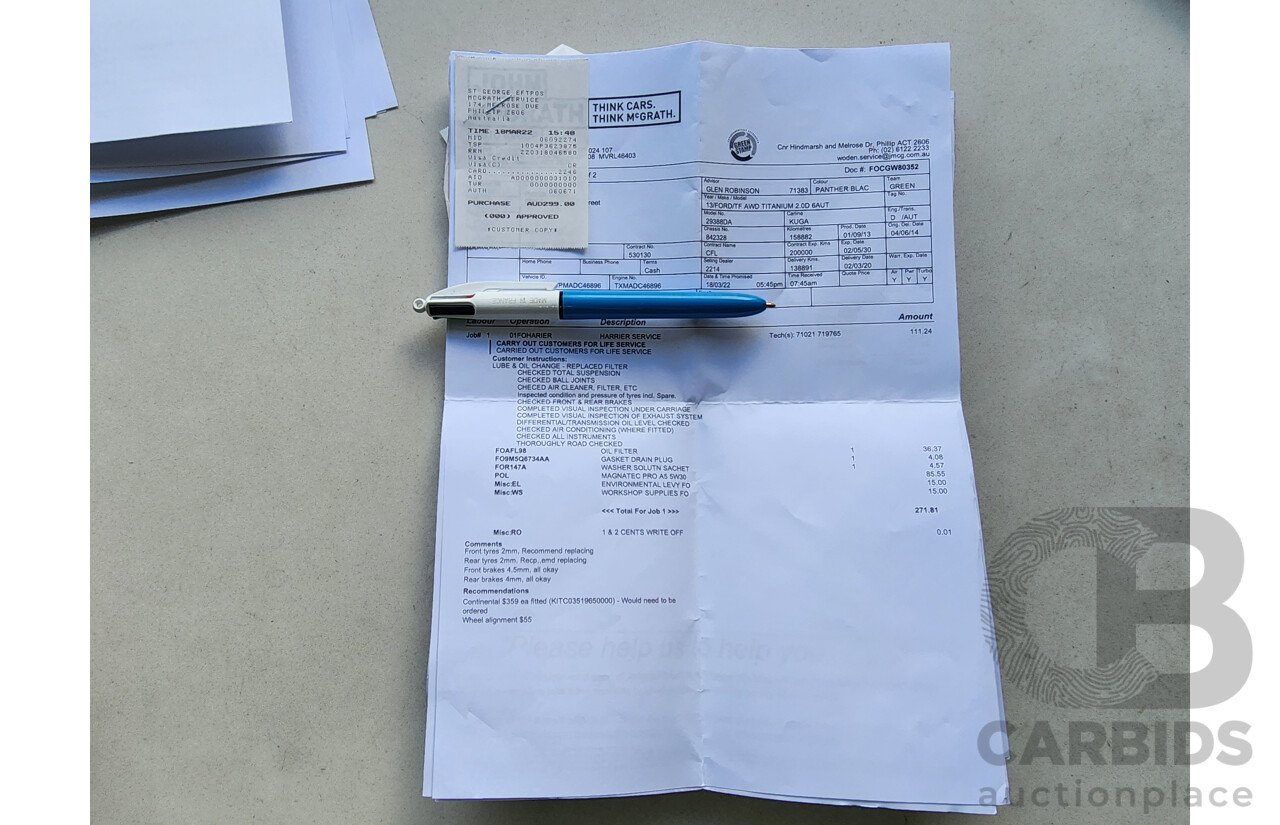 11/2013 Ford Kuga Titanium (awd) TF 4d Wagon Black 2.0L