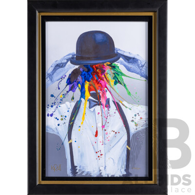 Kre8 [aka Kevin Vigil], (20th Century, German-Born American, 1980-), Dapper Dan, Original Signed & Editioned Dye Sublimation Giclee, 59H x 43W cm (frame)