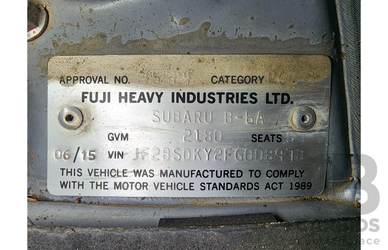 6/2015 Subaru Outback 2.0D Premium MY15 4d Wagon Silver 2.0L