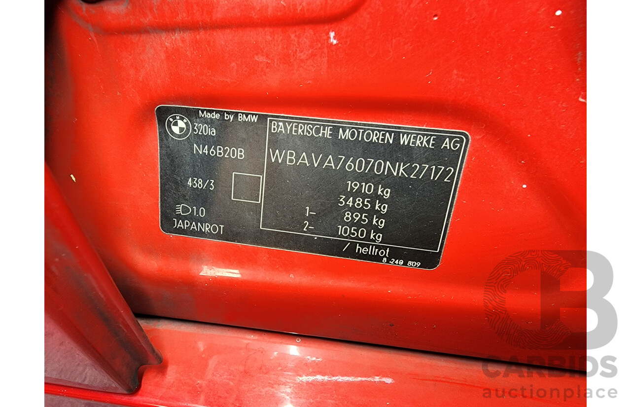 7/2006 Bmw 3 20i E90 4d Sedan Red 2.0L