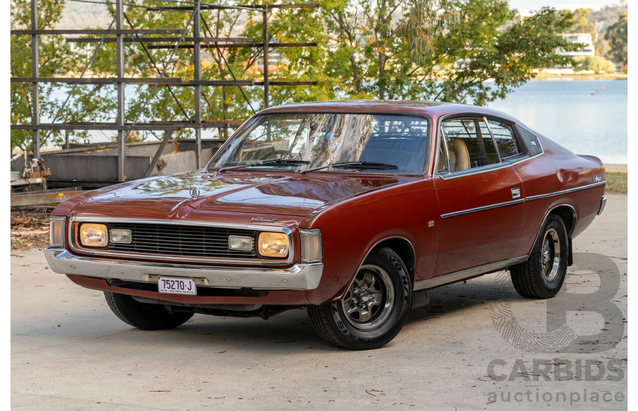 11/1972 Chrysler Valiant VH Charger 770 2d Coupe Russet Metallic 4.3L
