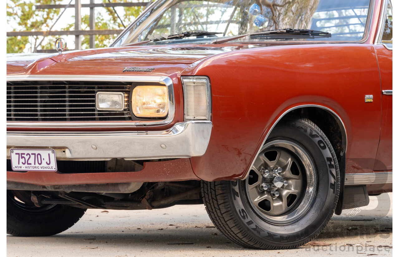 11/1972 Chrysler Valiant VH Charger 770 2d Coupe Russet Metallic 4.3L