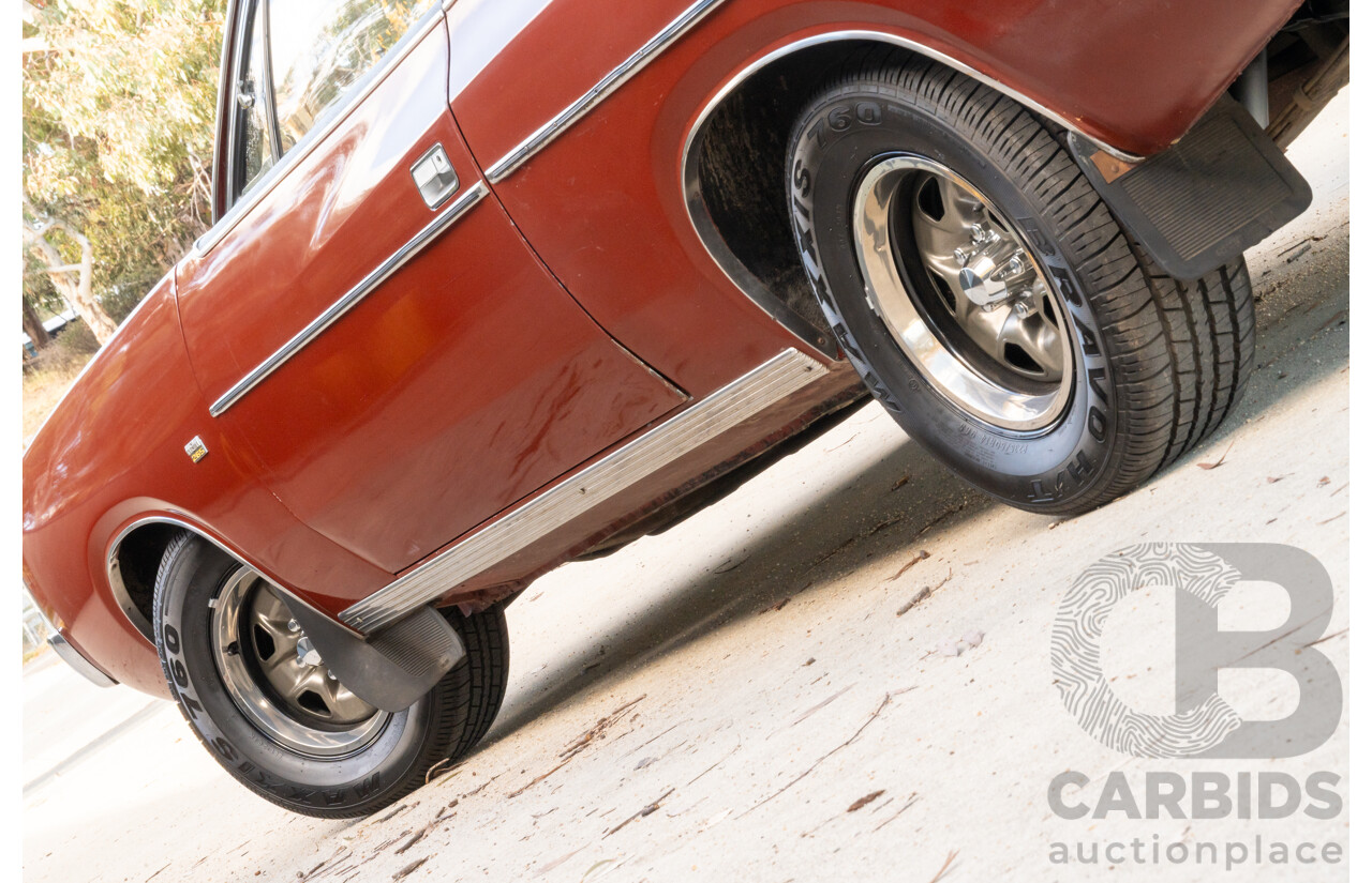 11/1972 Chrysler Valiant VH Charger 770 2d Coupe Russet Metallic 4.3L
