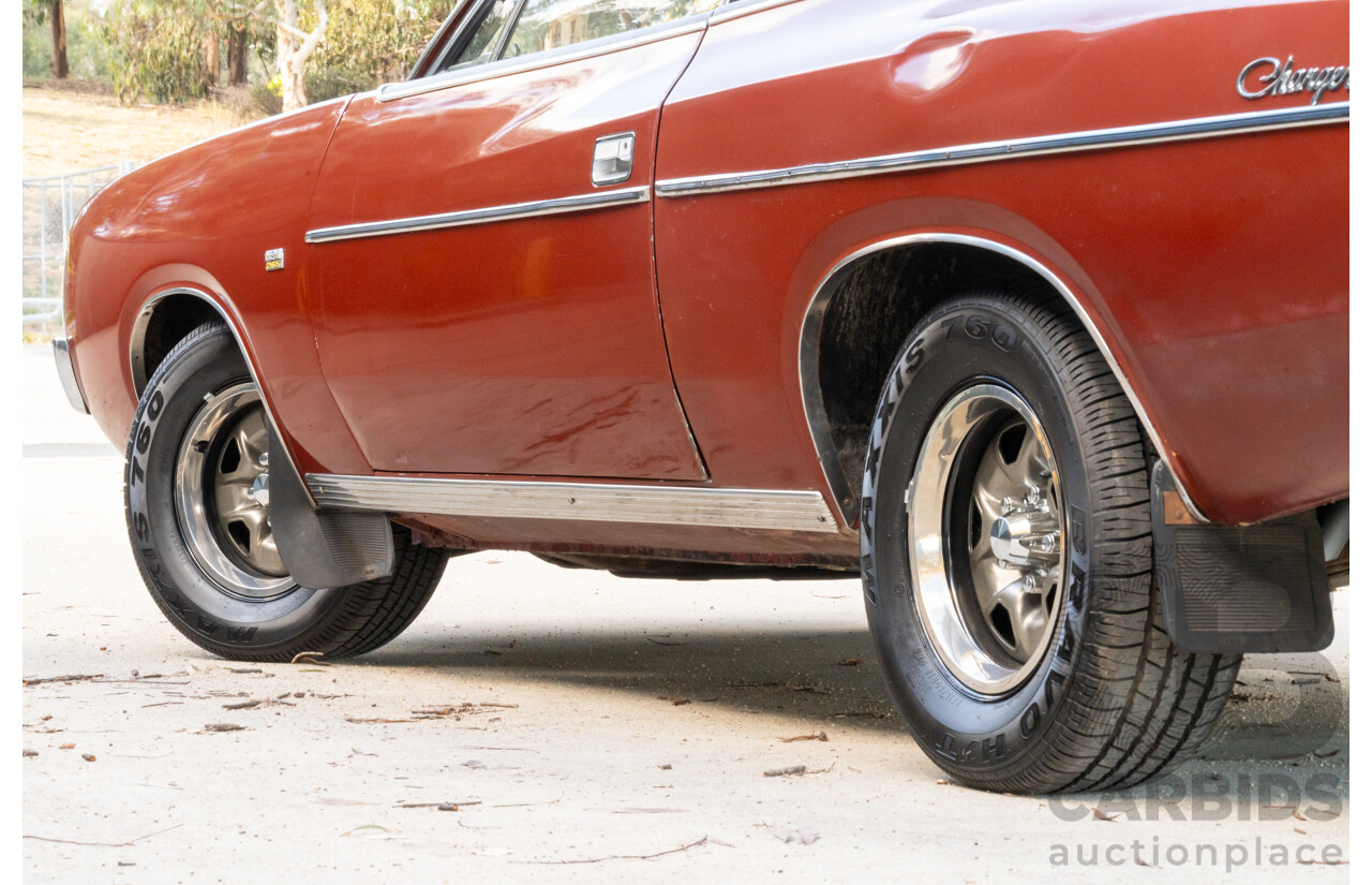 11/1972 Chrysler Valiant VH Charger 770 2d Coupe Russet Metallic 4.3L