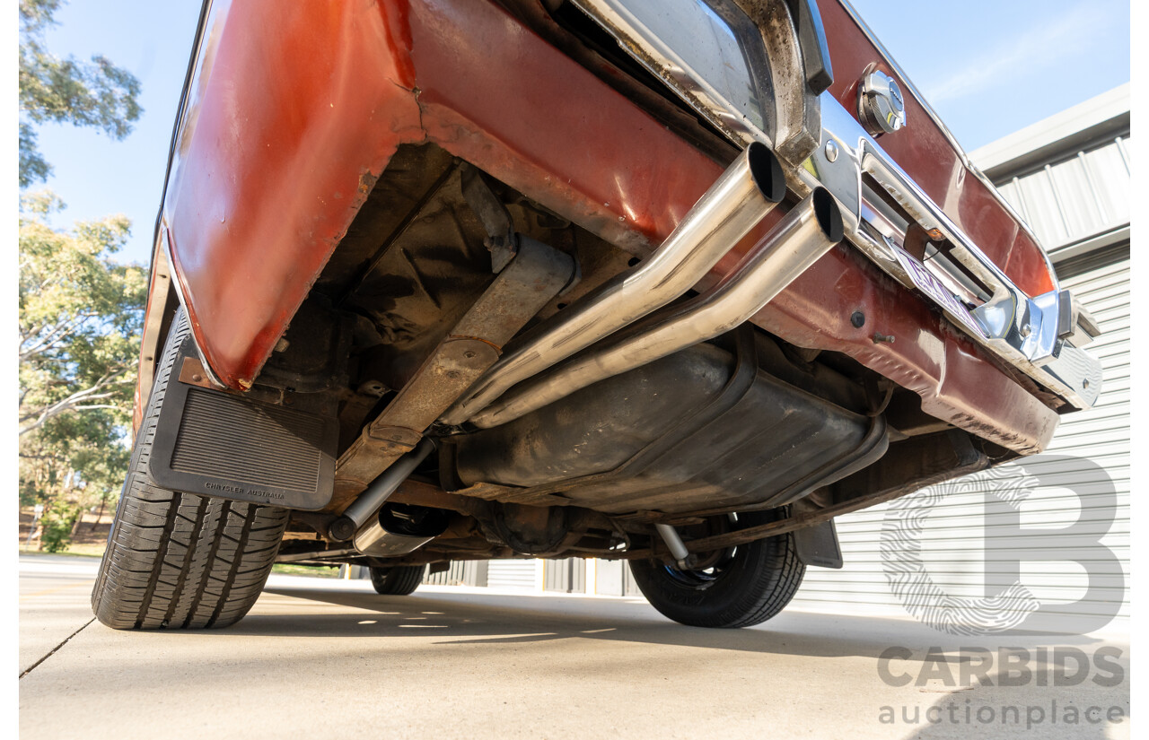 11/1972 Chrysler Valiant VH Charger 770 2d Coupe Russet Metallic 4.3L