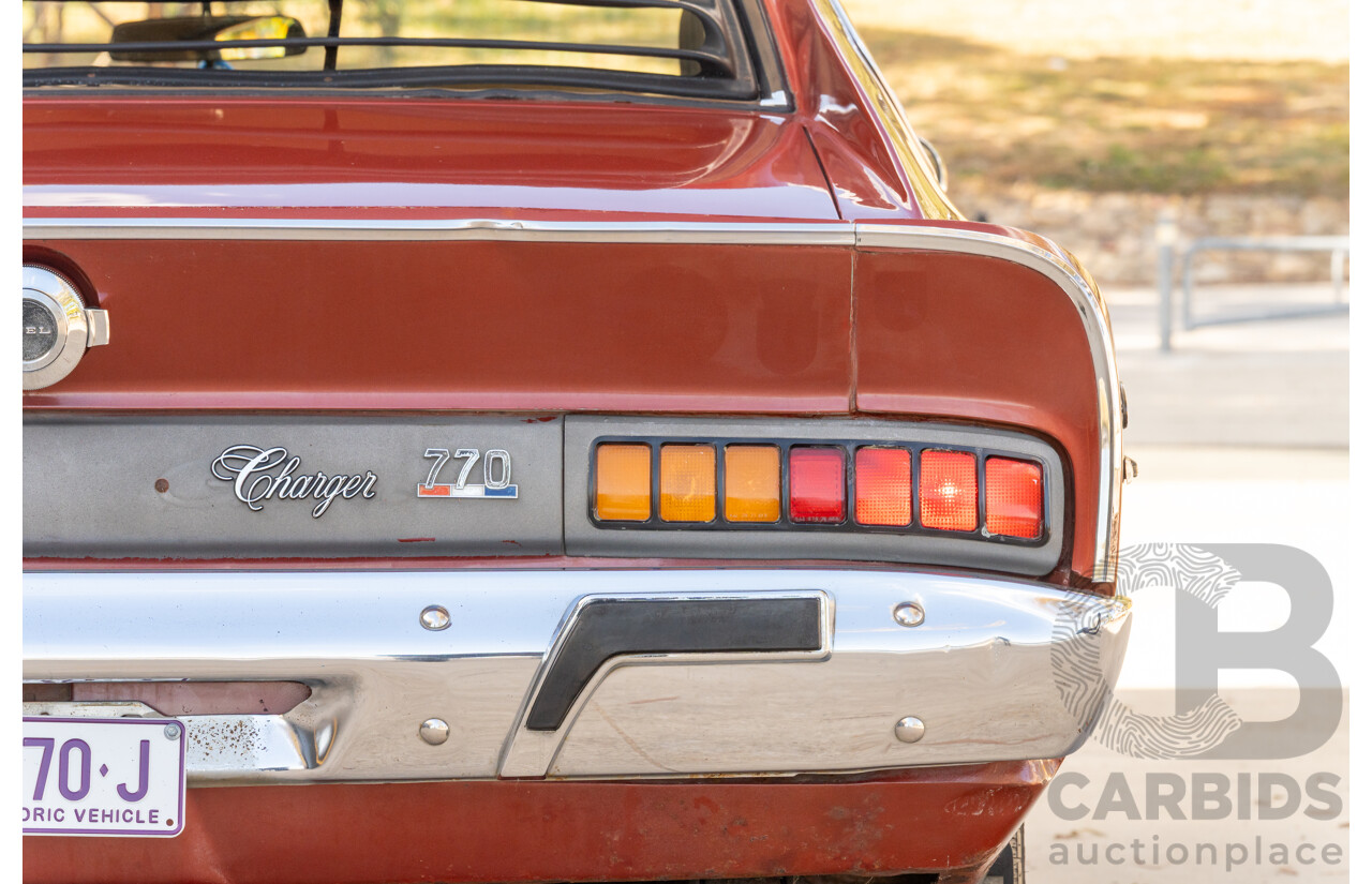 11/1972 Chrysler Valiant VH Charger 770 2d Coupe Russet Metallic 4.3L