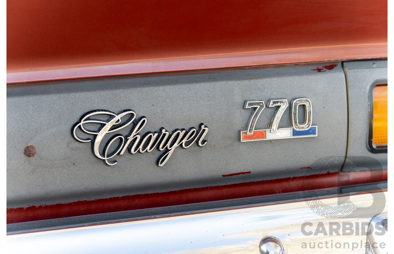 11/1972 Chrysler Valiant VH Charger 770 2d Coupe Russet Metallic 4.3L