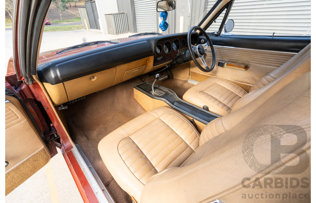 11/1972 Chrysler Valiant VH Charger 770 2d Coupe Russet Metallic 4.3L