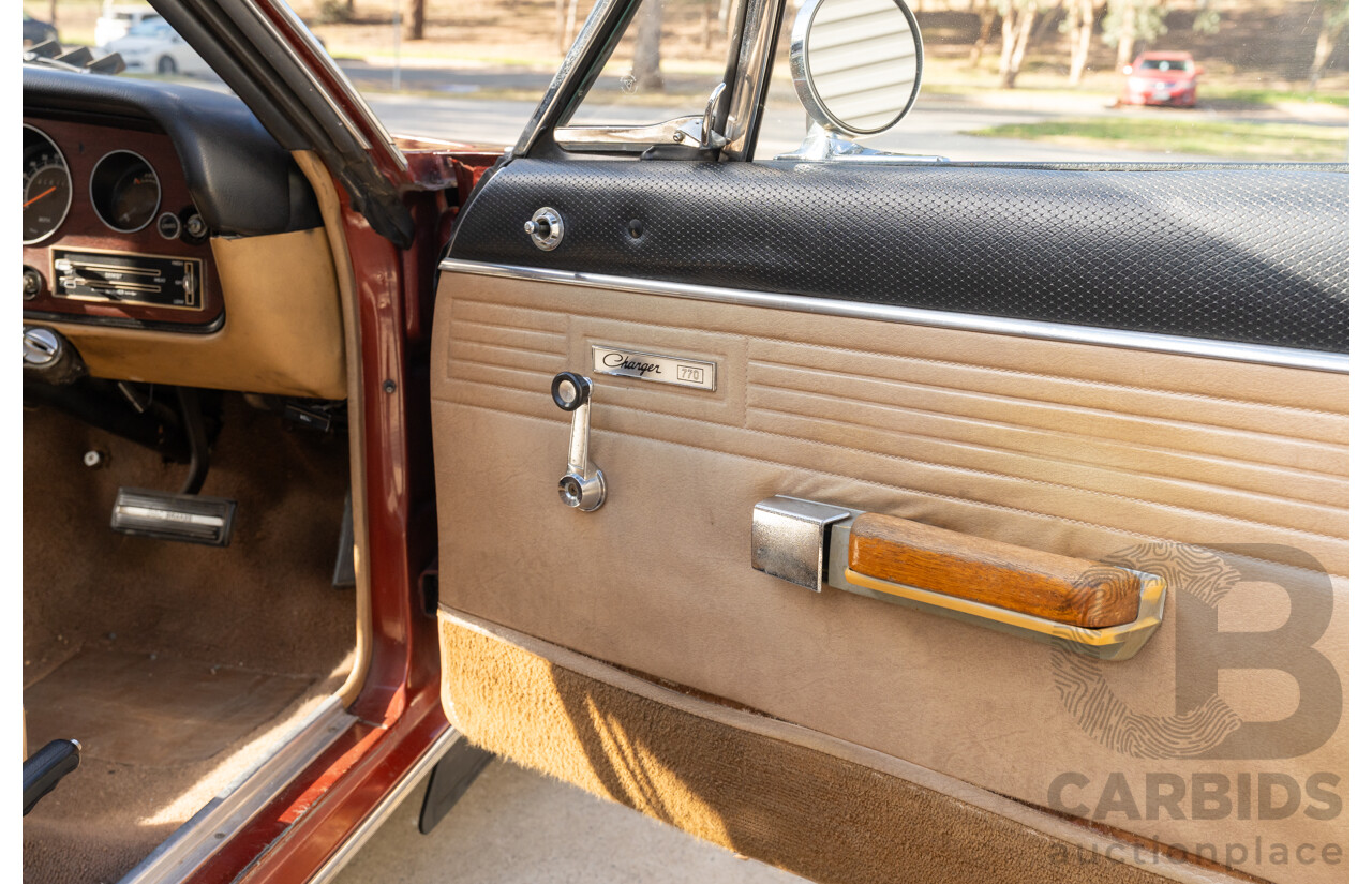 11/1972 Chrysler Valiant VH Charger 770 2d Coupe Russet Metallic 4.3L