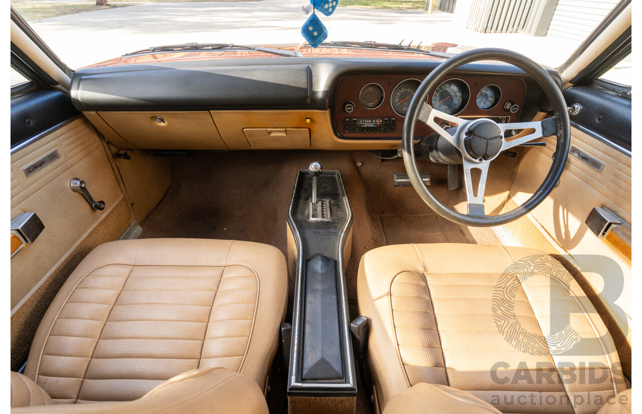 11/1972 Chrysler Valiant VH Charger 770 2d Coupe Russet Metallic 4.3L