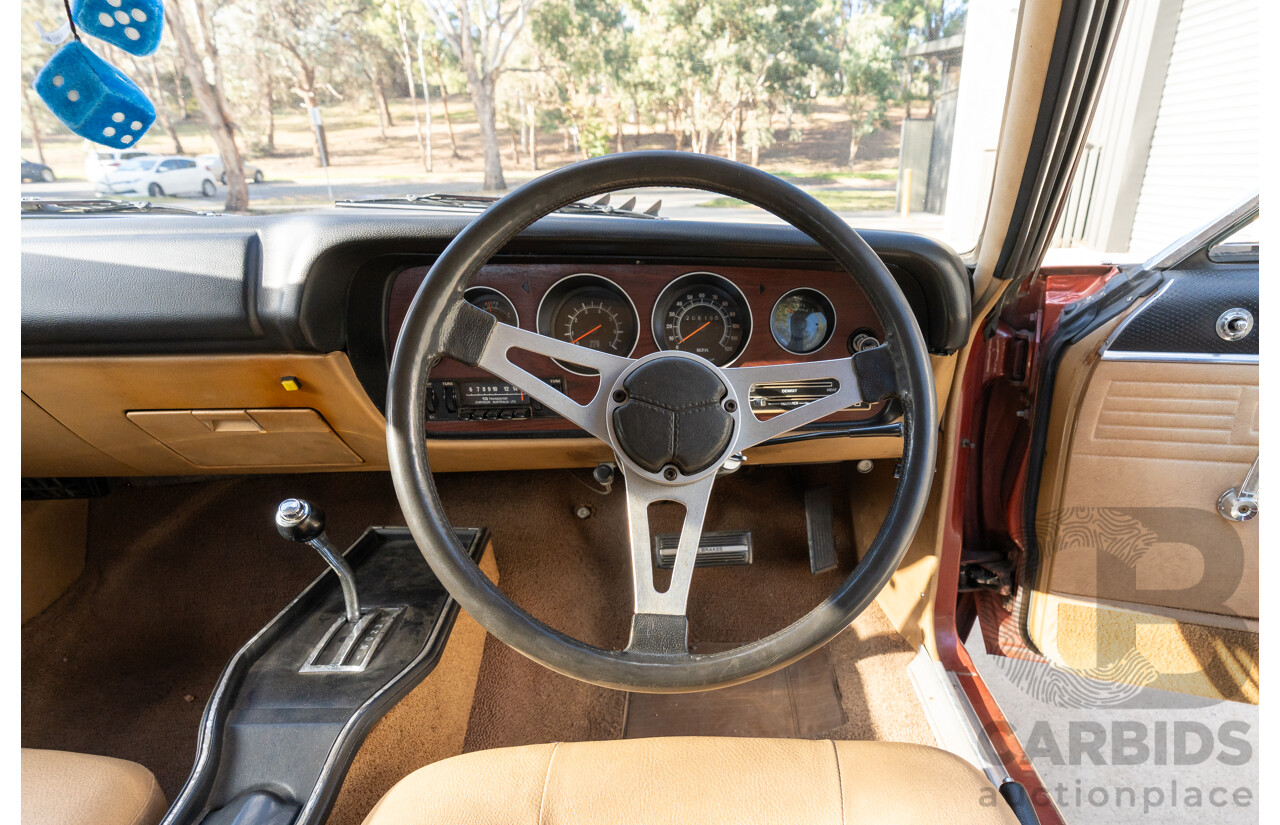11/1972 Chrysler Valiant VH Charger 770 2d Coupe Russet Metallic 4.3L