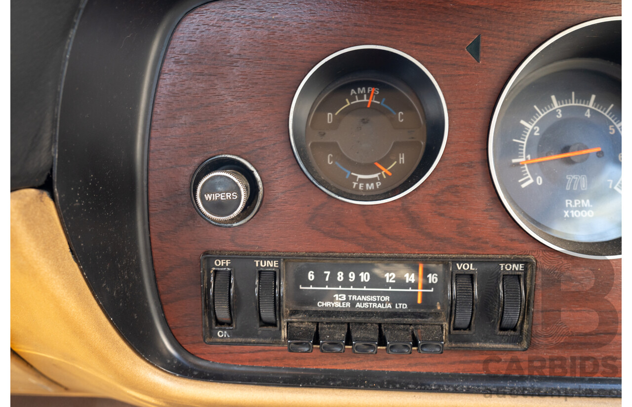 11/1972 Chrysler Valiant VH Charger 770 2d Coupe Russet Metallic 4.3L