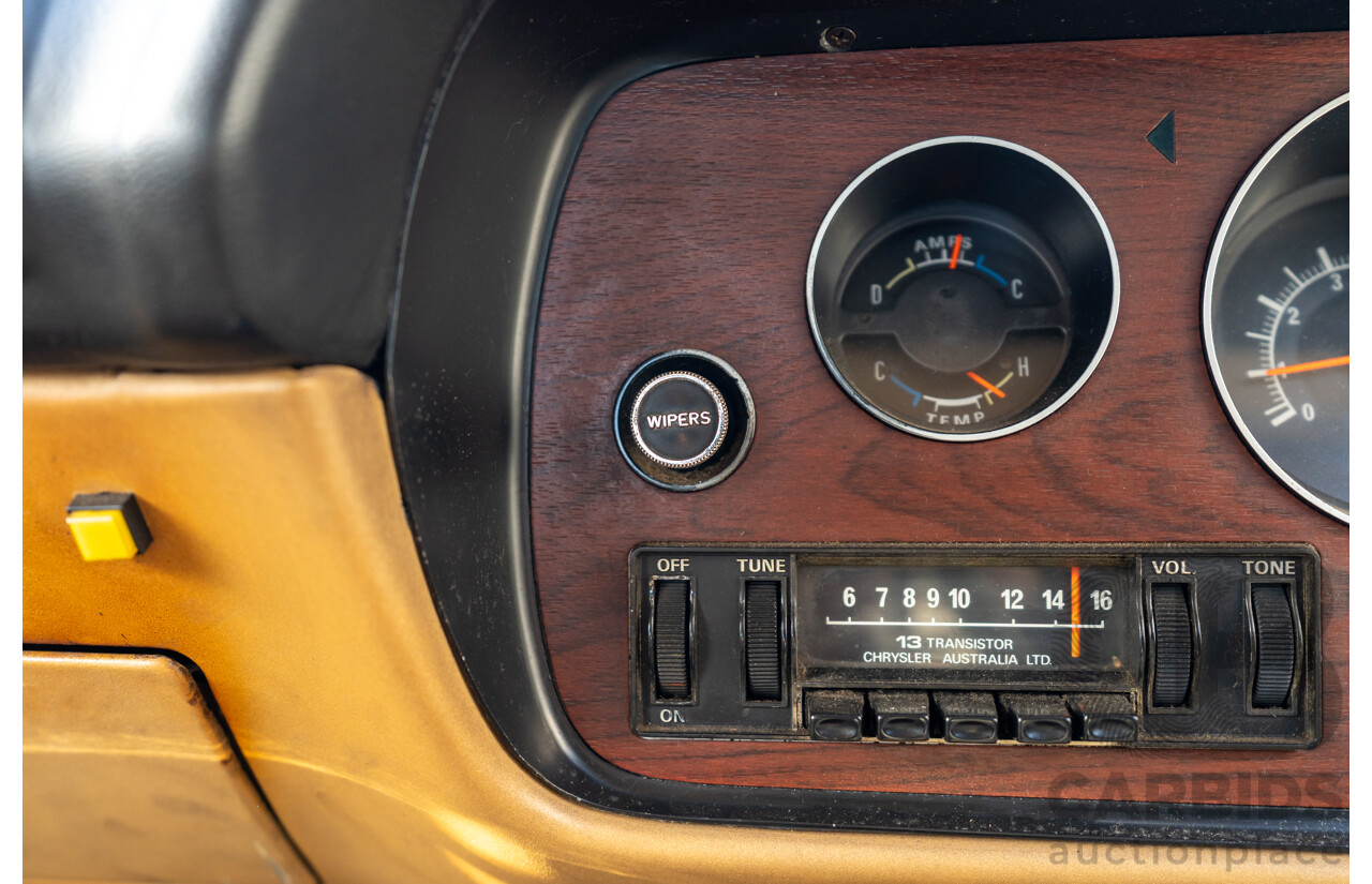 11/1972 Chrysler Valiant VH Charger 770 2d Coupe Russet Metallic 4.3L
