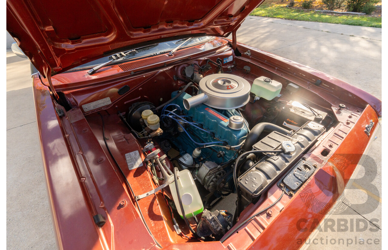 11/1972 Chrysler Valiant VH Charger 770 2d Coupe Russet Metallic 4.3L