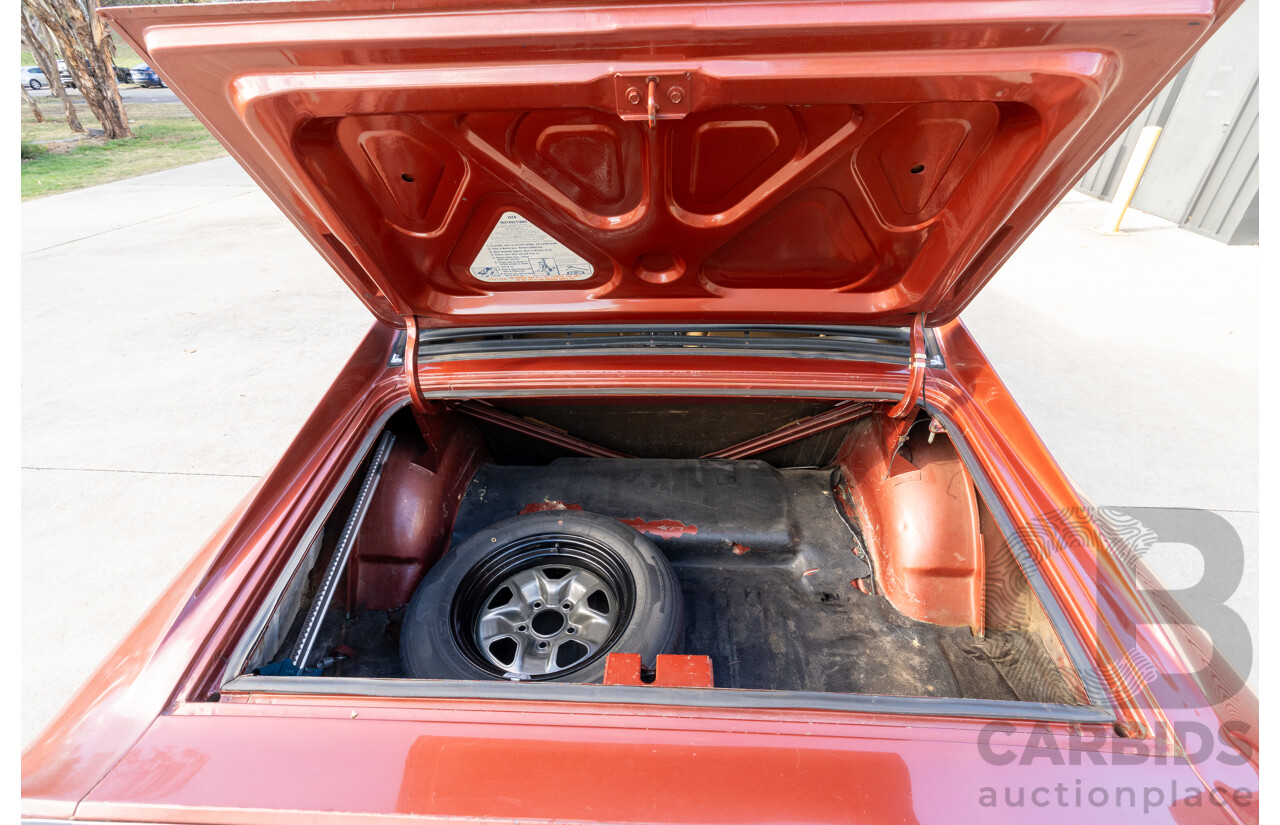 11/1972 Chrysler Valiant VH Charger 770 2d Coupe Russet Metallic 4.3L