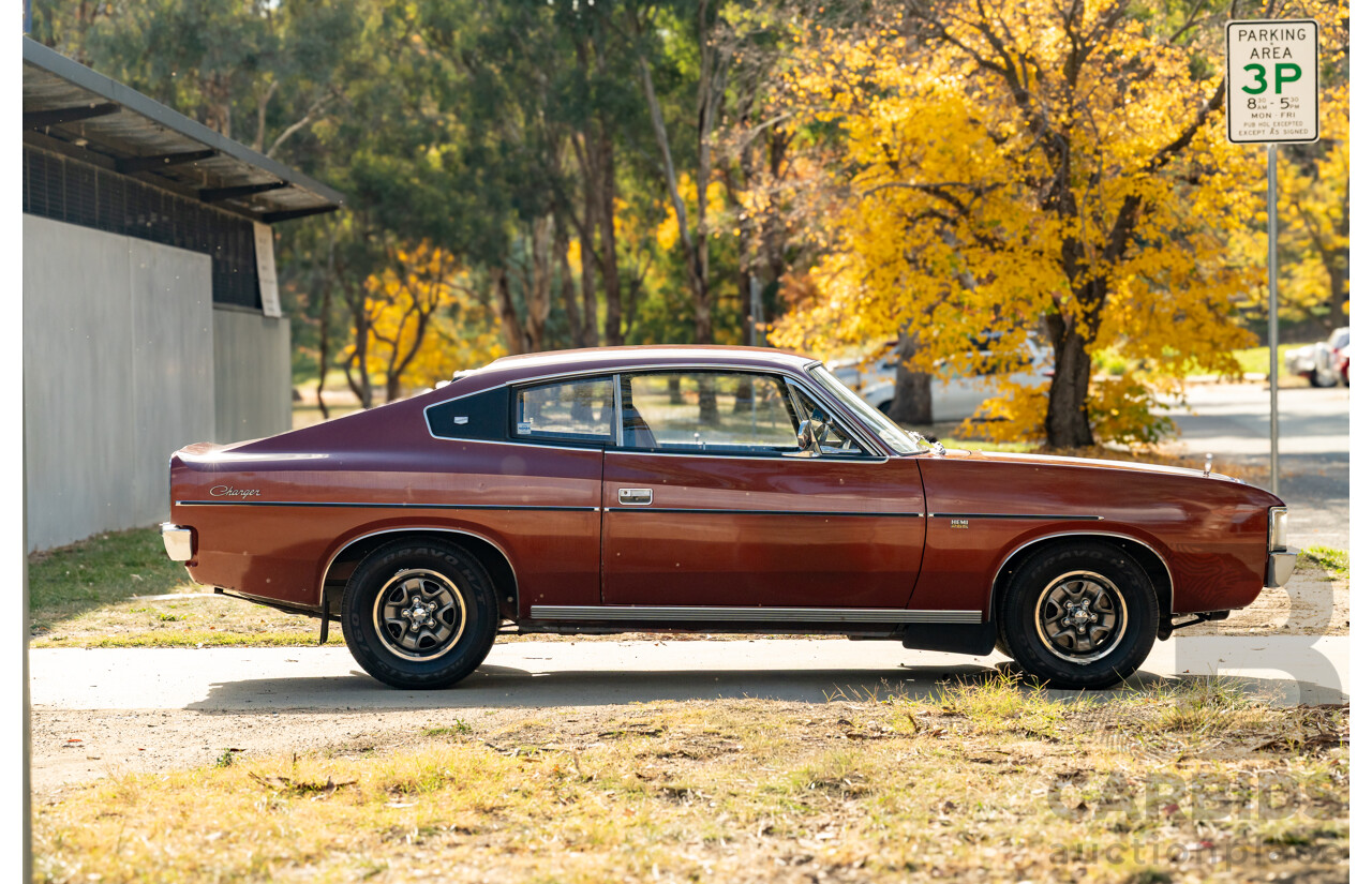 11/1972 Chrysler Valiant VH Charger 770 2d Coupe Russet Metallic 4.3L